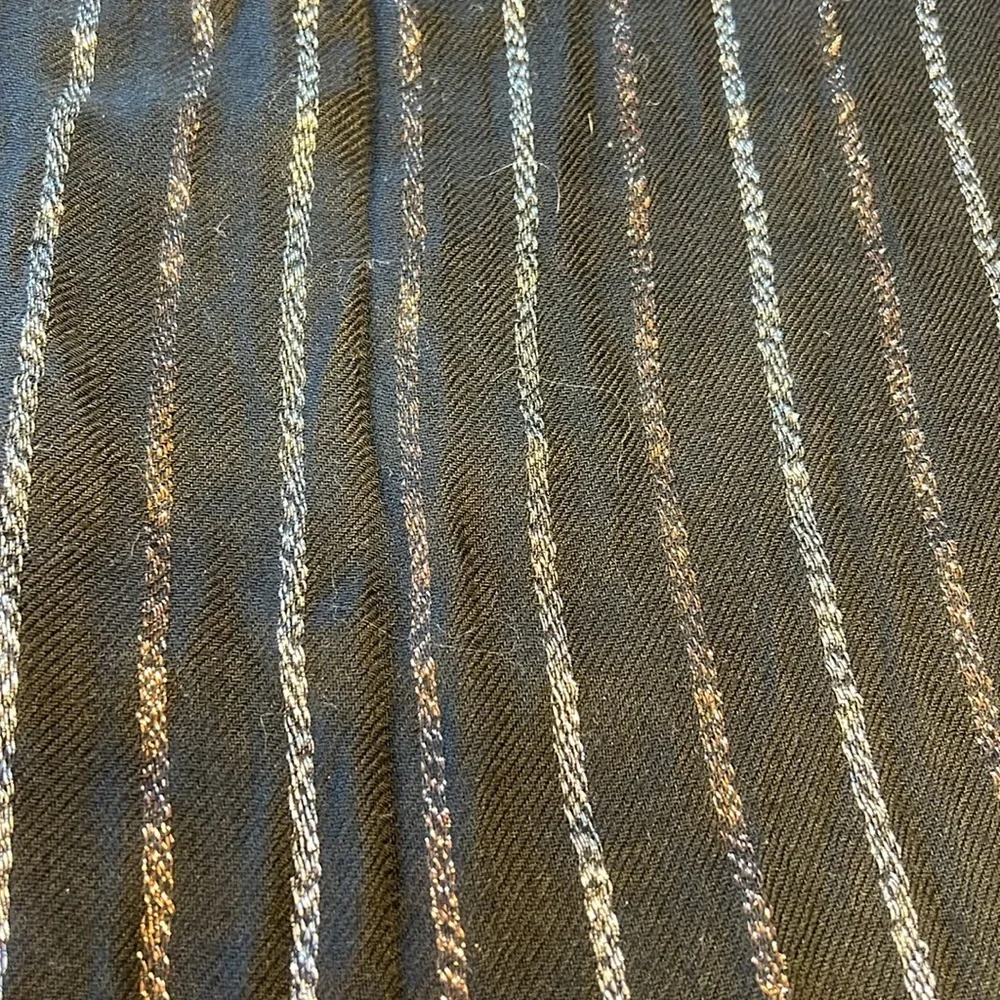 LOFT Black and Silver Infinity Scarf with Metallic Stripes